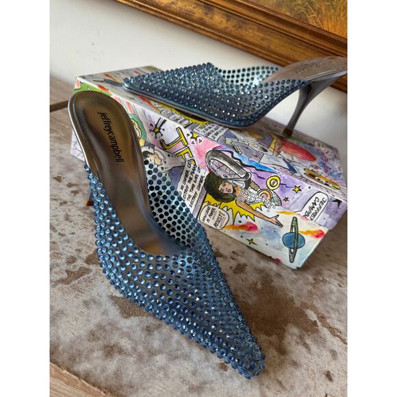 Jeffrey Campbell Romantique Blue Clear Rhinestones Pointed Toe Pump 8.5 w box - Picture 8 of 14